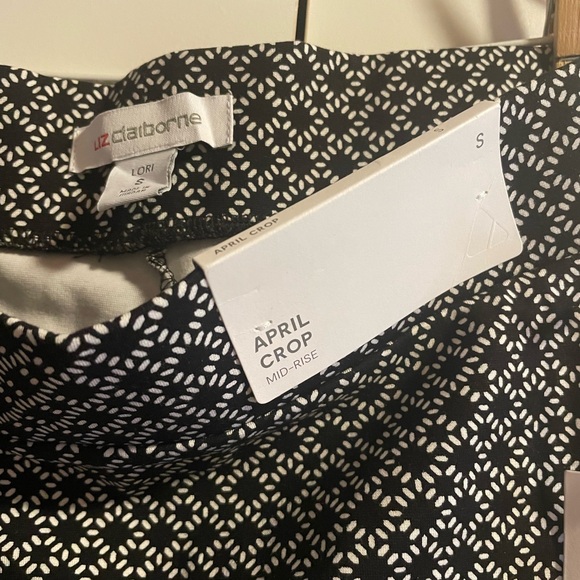 NWT Liz Claiborne Black and White Dress Pants with Geometric Pattern - Picture 3 of 10
